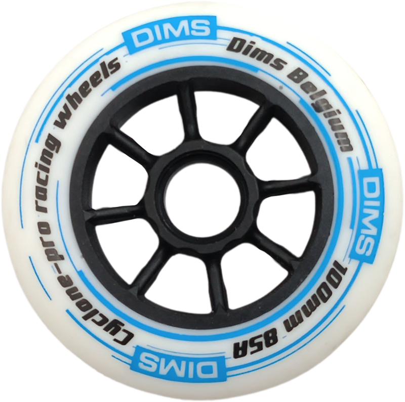 DMB CYCLONE PRO 100MM BLUE INLINE SKATE WHEELS