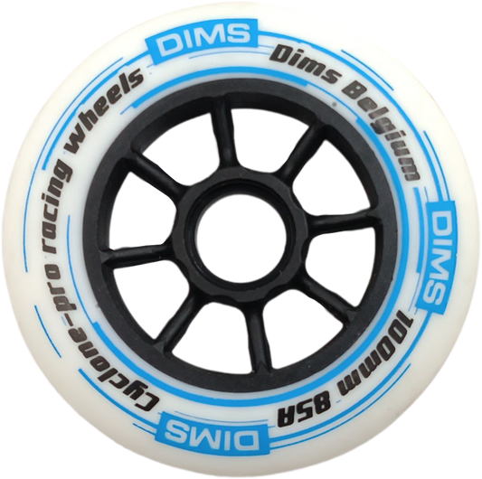 DMB CYCLONE PRO 100MM BLUE INLINE SKATE WHEELS