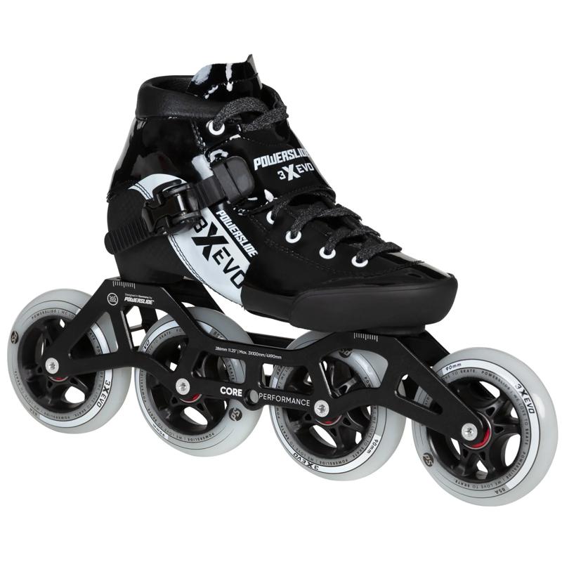 Powerslide 3X Evo Black/White junior adjustable inline speed skate
